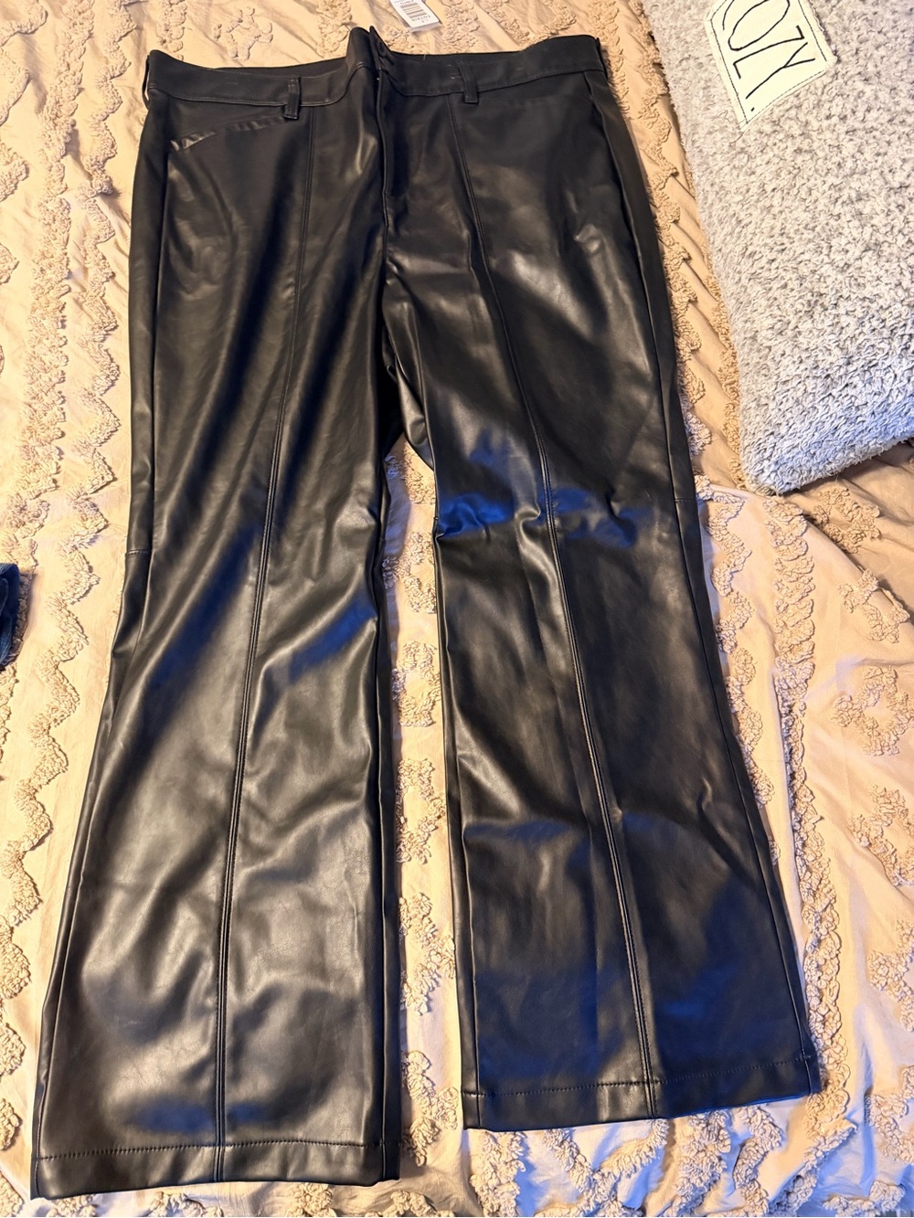 Torrid Faux Leather Wide Leg Pants - Black